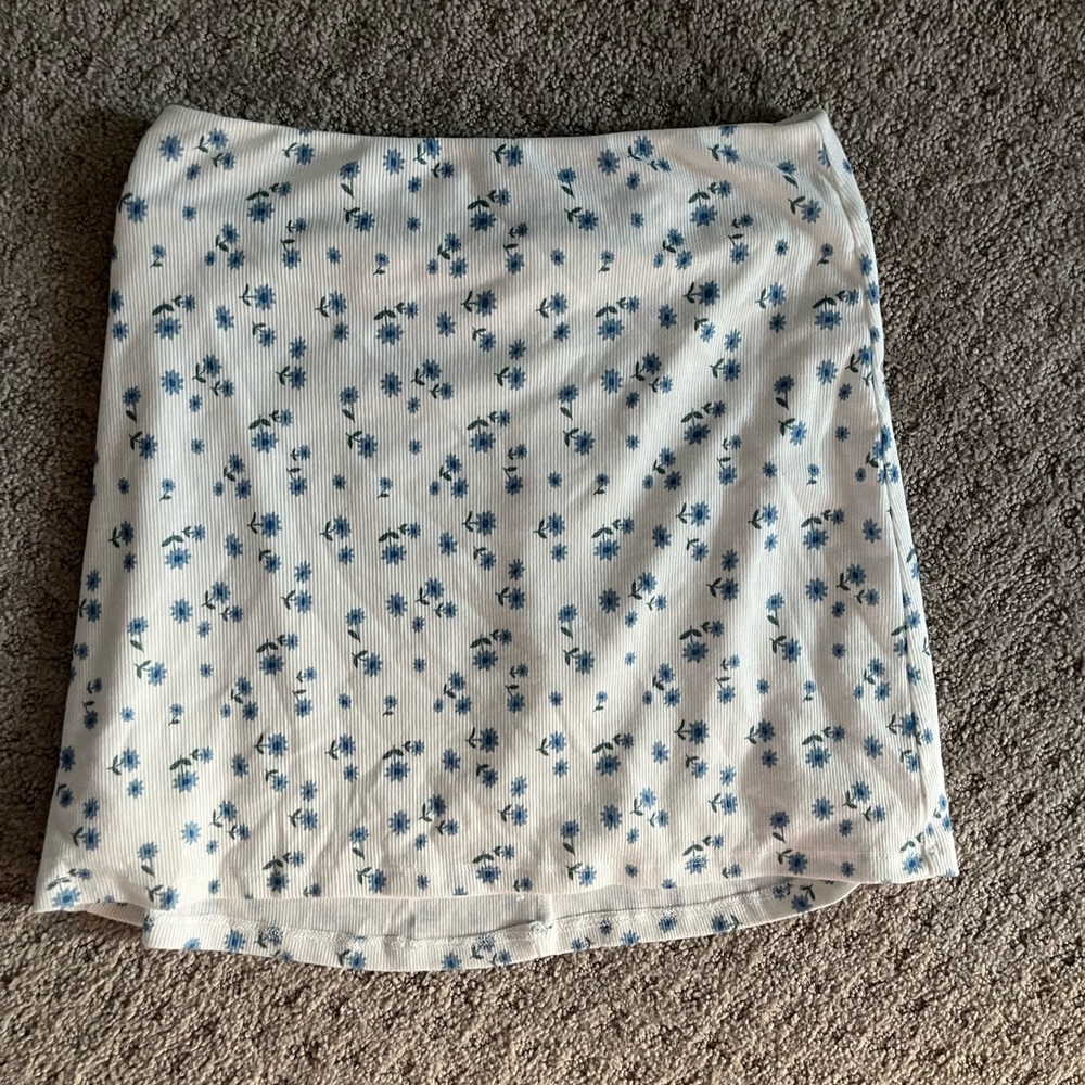 Princess Polly White and Blue Mini Pencil Skirt